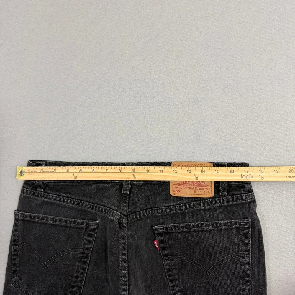Vintage Levis 550 Jeans Mens 36x32 (Fits 34x30) Black Denim Relaxed 2000 Western